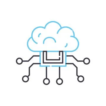 Artificial intelligence line icon, outline symbol, vector illustration, concept Illustrazione stock