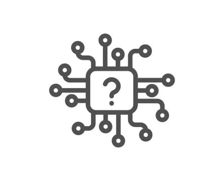 Artificial intelligence line icon. Support network sign. Vector Stock Illustration
