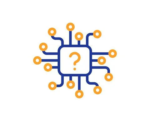 Artificial intelligence line icon. Support network sign. Vector Stock Illustration