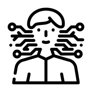 Artificial intelligence line icon vector illustration Stock Illustration