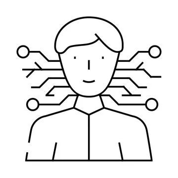 Artificial intelligence line icon vector illustration イラスト素材