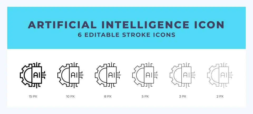 Artificial intelligence line icon. For web. And mobile app. Vector illustra.. Illustrazione stock