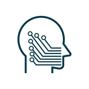 The Artificial intelligence line icons. Set of brain, ai, head, machine, te.. Stock Illustration