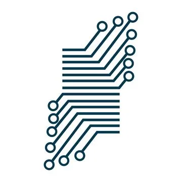 The Artificial intelligence line icons on white background Stock Illustration
