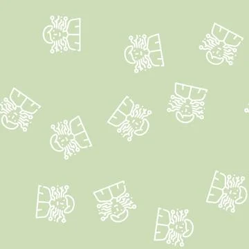 Artificial intelligence line vector seamless pattern イラスト素材