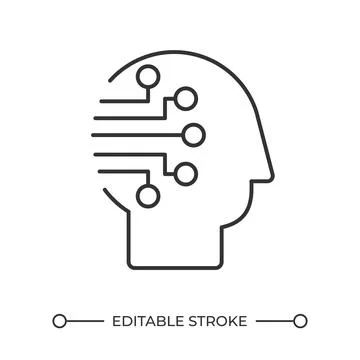 Artificial intelligence linear icon Stock Illustration