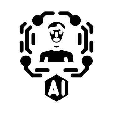 Artificial intelligence linking human profile digital network Illustrazione stock