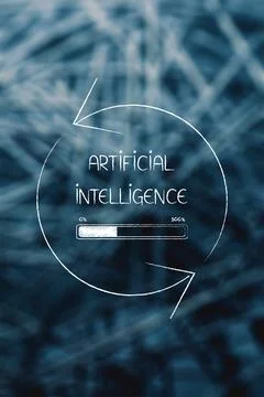 Artificial intelligence loading with progress bar symbolizing future techno.. Stock Illustration