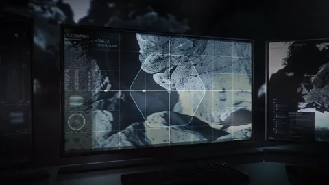 Artificial Intelligence Location Tracking Software Detects A Boat In A Canyon Stock Footage 279223490