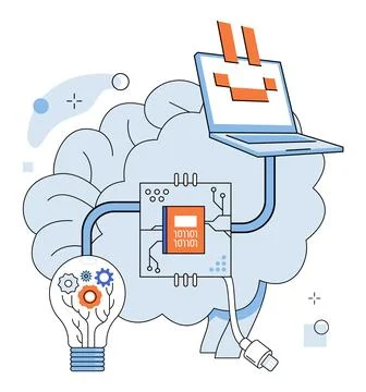 Artificial intelligence. The logical architecture artificial intelligence builds Stock-Illustration