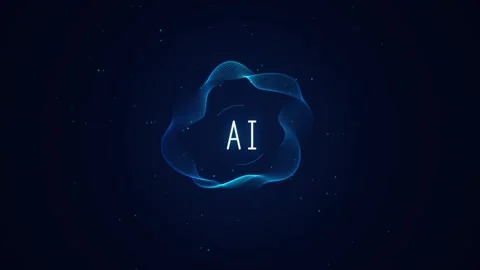 Artificial intelligence logo animation with pulsing digital circular wave i.. Stock Footage 346771025
