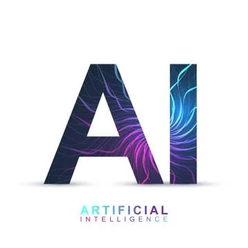 Artificial Intelligence Logo. Artificial Intelligence and Machine Learning イラスト素材