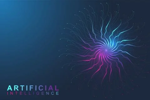 Artificial Intelligence Logo. Artificial Intelligence and Machine Learning 스톡 일러스트