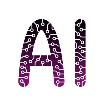 Artificial Intelligence Logo. Artificial Intelligence and Machine Learning Stock-Illustration