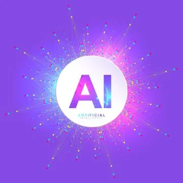 Artificial Intelligence Logo. Artificial Intelligence and Machine Learning Stock Illustration