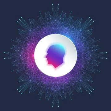 Artificial Intelligence Logo. Artificial Intelligence and Machine Learning Stock Illustration