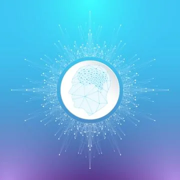 Artificial Intelligence Logo. Artificial Intelligence and Machine Learning 库存插图