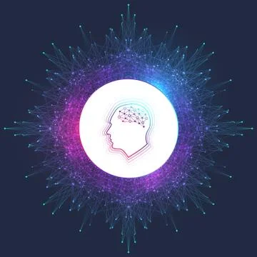 Artificial Intelligence Logo. Artificial Intelligence and Machine Learning Stock Illustration