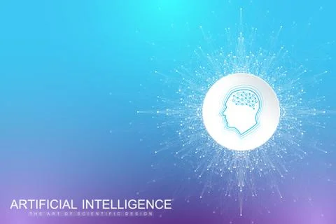 Artificial Intelligence Logo. Artificial Intelligence and Machine Learning 스톡 일러스트