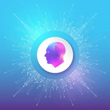 Artificial Intelligence Logo. Artificial Intelligence and Machine Learning 스톡 일러스트