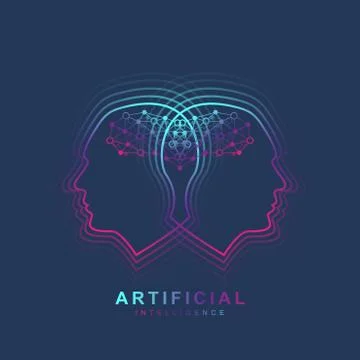 Artificial Intelligence Logo. Artificial Intelligence and Machine Learning Stockillustratie