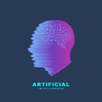 Artificial Intelligence Logo. Artificial Intelligence and Machine Learning Stock Illustration
