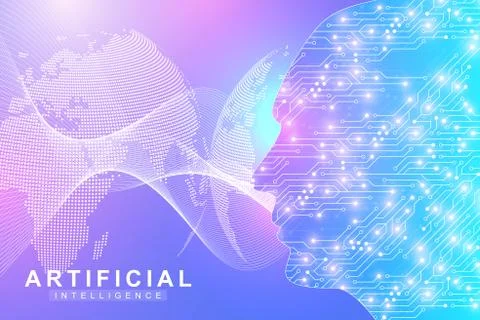 Artificial Intelligence Logo. Artificial Intelligence and Machine Learning Co Stock Illustration