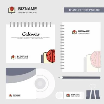 Artificial intelligence Logo, Calendar Template, CD Cover, Diary and USB Bran Stock Illustration