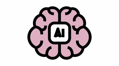 Artificial Intelligence Logo: Futuristic Neural Network Stock Footage 343551639