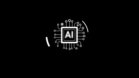 Artificial Intelligence Logo: Futuristic Neural Network Stock Footage 343551642