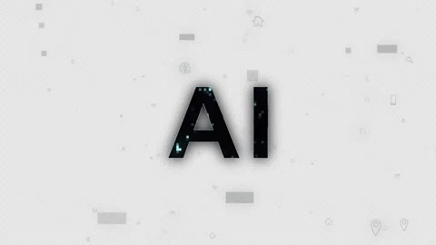 Artificial Intelligence Logo, Icon. Vector symbol AI, deep learning blockch.. Stock Footage 255751557