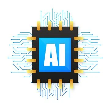 Artificial Intelligence Logo, Icon. Vector symbol. Machine learning, artificial Stockillustratie