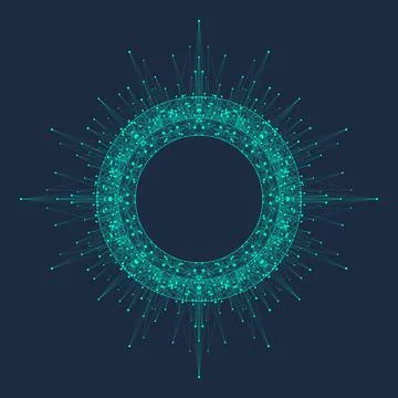 Artificial intelligence logo. Machine Learning concept. Digital Brain. Neural Stock Illustration