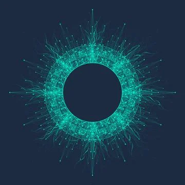 Artificial intelligence logo. Machine Learning concept. Digital Brain. Neural 스톡 일러스트