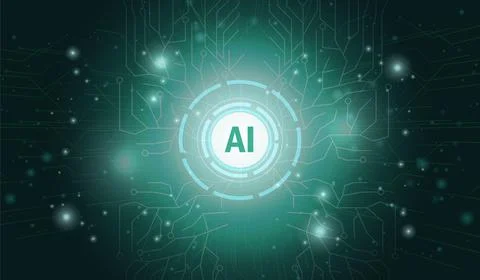 Artificial intelligence logo. Neural network and process automation. AI logotype イラスト素材