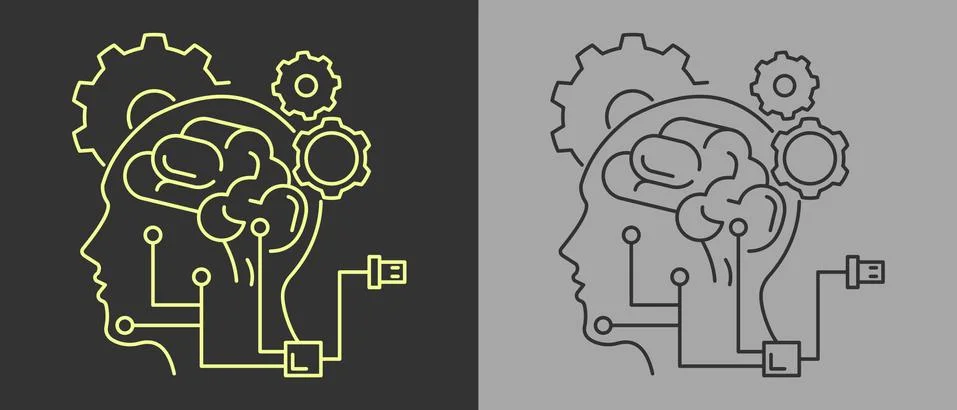 Artificial Intelligence, machine learning AI concept Stock Illustration