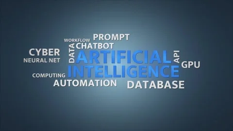 Artificial Intelligence Machine Learning Automation Word Cloud Stock Footage 334582097