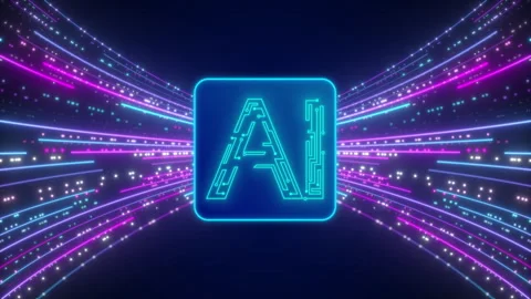 Artificial intelligence machine learning, Computer connection information Stock Footage 344837041