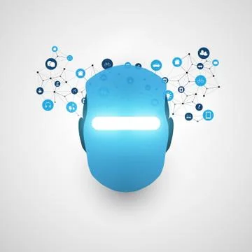 Artificial Intelligence, Machine Learning, Future Technology Concept 스톡 일러스트