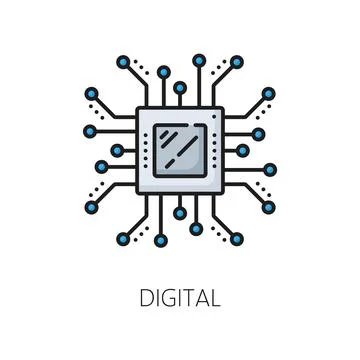 Artificial intelligence machine learning line icon Stock Illustration