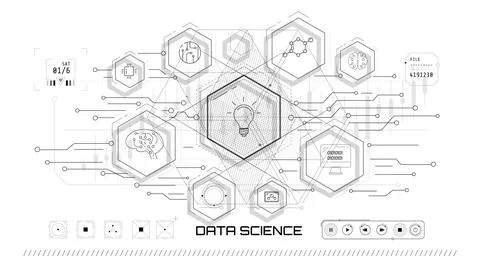Artificial intelligence, machine learning technology concept. Stockillustratie
