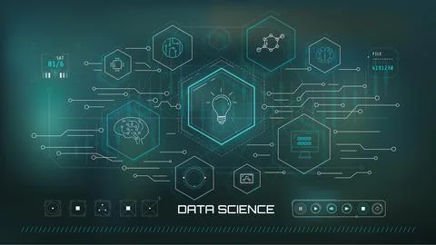 Artificial intelligence, machine learning technology concept. Stock Illustration