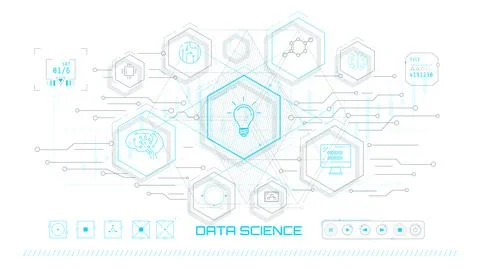 Artificial intelligence, machine learning technology concept. Stockillustratie