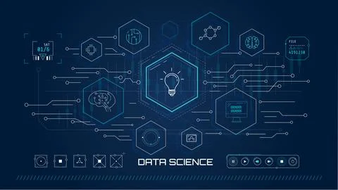 Artificial intelligence, machine learning technology concept. Stock Illustration