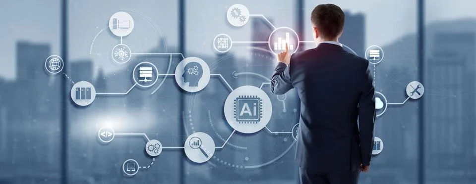 Artificial intelligence Machine Learning Technology Business Concept. Abstract Stock Photos