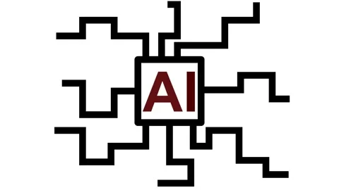 Artificial intelligence machine working with human brain concept Stock Footage 318564730