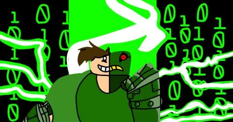 Artificial Intelligence made a human robot イラスト素材