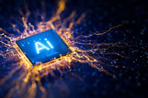 Artificial intelligence makes the task easier. AI. Artificial intelligence .. Stock Illustration