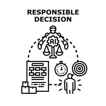 Artificial intelligence making ethical choices in business Stock Illustration