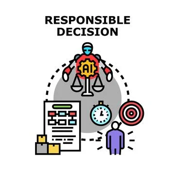 Artificial intelligence making ethical choices in business Illustrazione stock